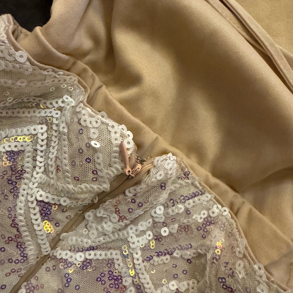 Sequin Tie Up Dress with Geometric Pattern - Picture 11 of 14